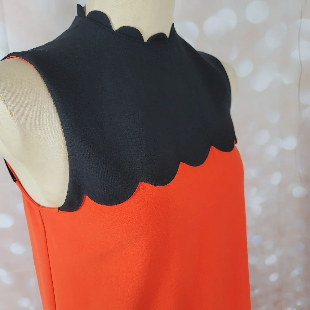 VICTORIA BECKHAM x TARGET Collaboration Drop Waist Scallop Trim Mini Dress Sz: S - Picture 14 of 16